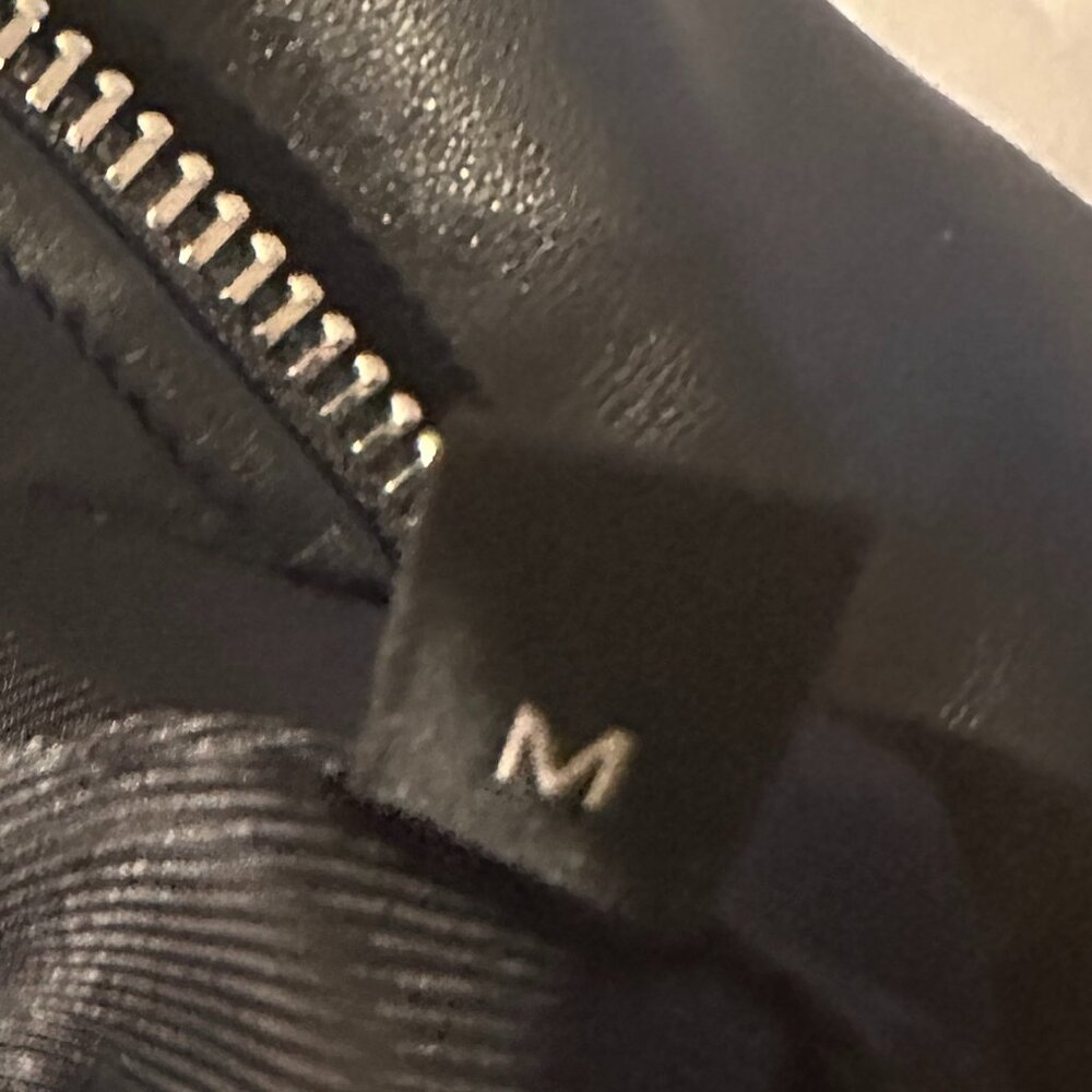 THEORY BLACK LEATHER MOTO BIKER JACKET MEDIUM - Picture 4 of 8